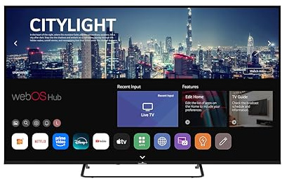 Smart Tech TV LED 4K UHD 55' (139 cm) Smart TV Web OS-55UW02K3- Molotov, Netflix, Prime Video, Disney+ - 3xHDMI - 2xUSB - HDR- Dolby Audio