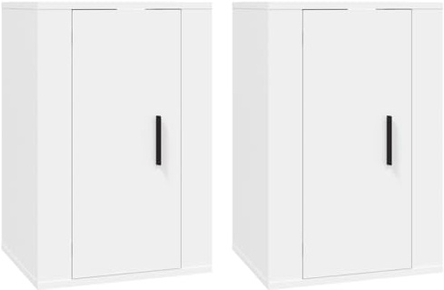 Meuble TV Mural Blanc Brillant, Meuble TV, Center de Divertissement Mural pour Up (40 x 34,5 x 60 cm)