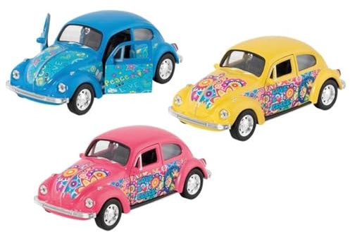 Goki Spielzeugauto Volkswagen Käfer mit Print Die-Cast Maßstab 1:38