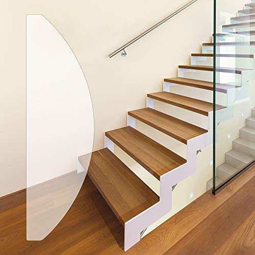 AnTina TAPES® Anti-Rutsch Stufenmatte für Treppen & Stufen, Alternative zum Treppenteppich, 100% Transparent, Selbstklebend, Rutschhemmung R10 (200x700mm, halbrund, 1 Stück)