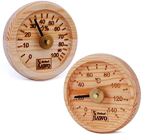 SAWO THERMOMETER 102-T, GRAVIERTE RUND - Kiefer