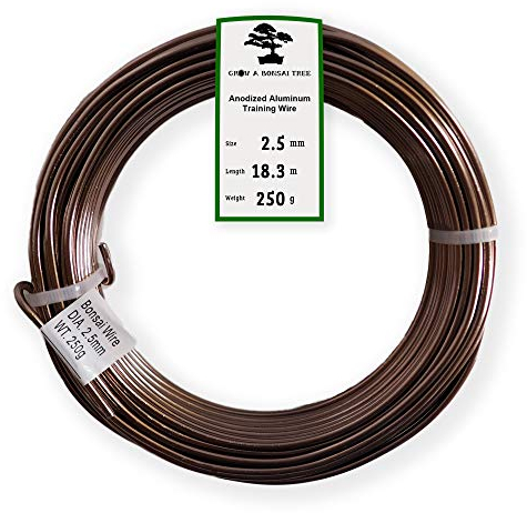 Grow A Bonsai Tree Eloxiertes Aluminium 2,5mm Bonsai Draht 250g große Rolle (60 Feet) - (2,5mm, Braun)