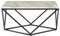 Beliani Table Basse avec Plateau Carré Effet Marbre Blanc en MDF et Cadre Géométrique en Métal Noir au Style Moderne et Glamour
