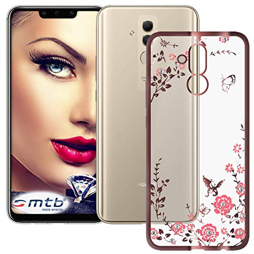 mtb more energy® Custodia Bloomy per Huawei Mate 20 Lite (6.3'') - Oro Rosa - Flessibile - TPU Silicone Case Cover