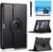Funda para Samsung Galaxy Tab 2 10.1'' 2012 Casos (GT-P5100 GT-P5110 GT-P5113),360 Rotación Soporte Protección Cubrir Case,Tener bolígrafo,Película Protectora (Black)