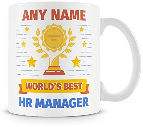 MUGGZ HR Manager Mug - Worlds Best Award Personalised Cup Gift - Customise with Name