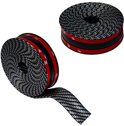 3cm x 3m Voiture Carbone Bande de protection Protection des bords Barre d'entrée Effet 3D Caoutchouc