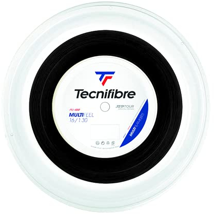 Tecnifibre Unisex – Erwachsene Rolle 200M MULTIFEEL 1.30 Tennissaiten, Schwarz, 1,30 mm