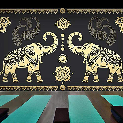 Restaurant Wandbild_Thai Stil Elefanten Tapete Thai-Stil indischen Yoga Gesundheitszentrum Persönlichkeit südostasiatischen Stil Restaurant fototapete 3d effekt tapete tapeten wald vinta-250cm×175cm
