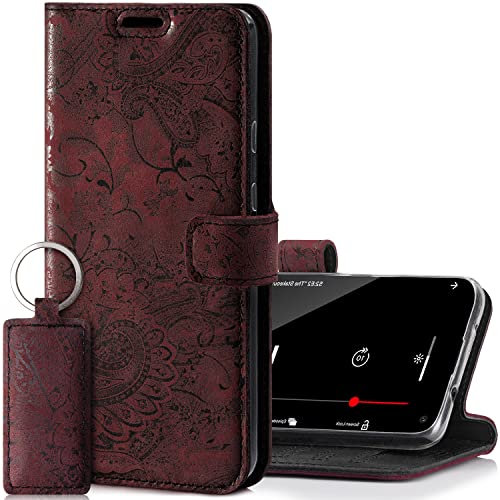 SURAZO Leather Wallet Mobile Phone Case Compatible with iPhone 11 Pro Max - Flip & Fold Smartphone Case with Stand, RFID Blocker, Magnet Closure, 3 Slots for Bank Cards - Handcrafted European Leather