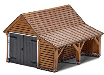 Hornby R7271 OO Gauge Modern Timber Garage - Model Railway Accessories, Miniature Diorama Scenery Train Sets - Lifelike Building Models - Scale 1:76