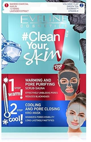 Eveline Cosmetics Cleanse your skin exfoliating sauna + Crio mask 2 x 5 ml, 10 ml