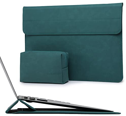 HYZUO 15-16 Inch Laptop Sleeve Case with Stand Feature for MacBook Pro 16 M4/M3/M2/M1 2025-2019, XPS 15, MacBook Pro 15 2015-2012, Samsung Galaxy Book Flex 15, Dark Green