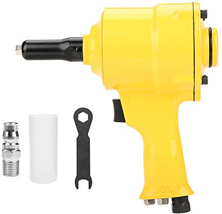 Fafeicy Druckluft Blindnietzange Langhub 1850 kg Zugkraft, Pneumatische Nietpistole für 2.4-4.8 mm Alu Stahl Nieten, Luftnietgerät für Auto Blech Möbel Reparatur, inkl. 1/4 Zoll Lufteinlass