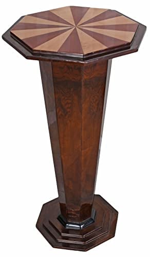 Blumensäule Art Deco Tisch Antik Beistelltisch Säule Holzsäule 78 cm Braun Antik cat032 Palazzo Exklusiv