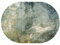 Rururug Teppich Oval Anti-Rutsch Home Office Esszimmer Wohnzimmer Schlafzimmer Küche Konferenzraum Kurzflor Teppiche, Moderne nordische abstrakte grüne Kunst Oval 200 x 300 cm
