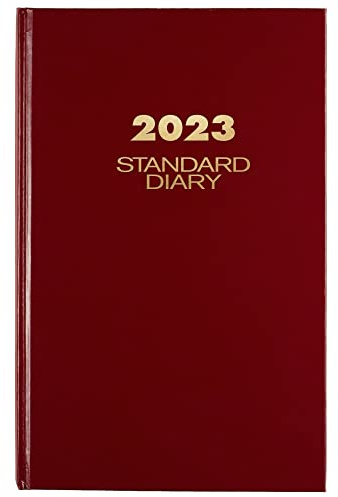 AT-A-GLANCE Tageskalender 2023, Standard-Tagebuch, 19,5 x 30,5 cm, groß, Hardcover, Rot (SD37613)