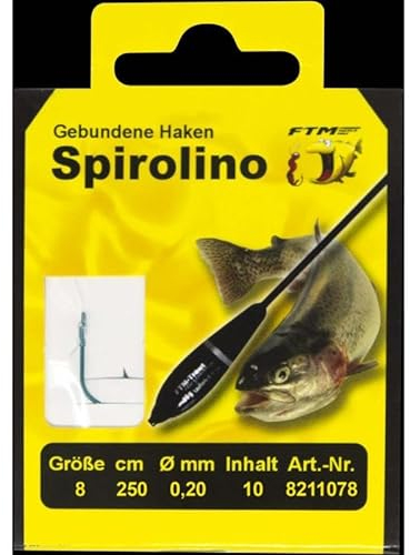 Fishing Tackle Max Haken Geb. Spirolino 8/0,20Ø 2,5m Inh. 10 STK.