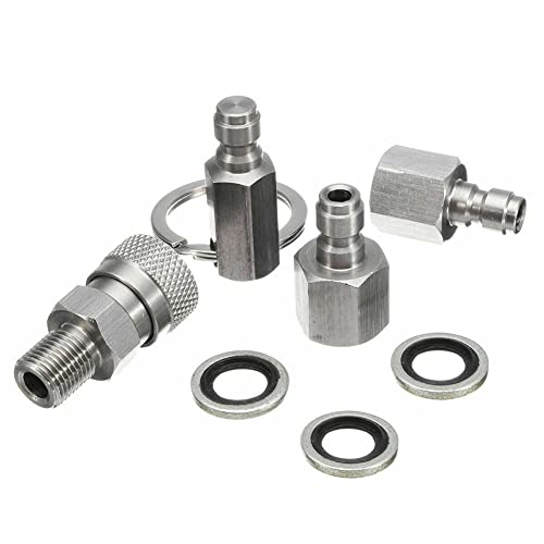 7 x Edelstahl-Schnellverbindungsadapter 1/8 BSPP für Luft