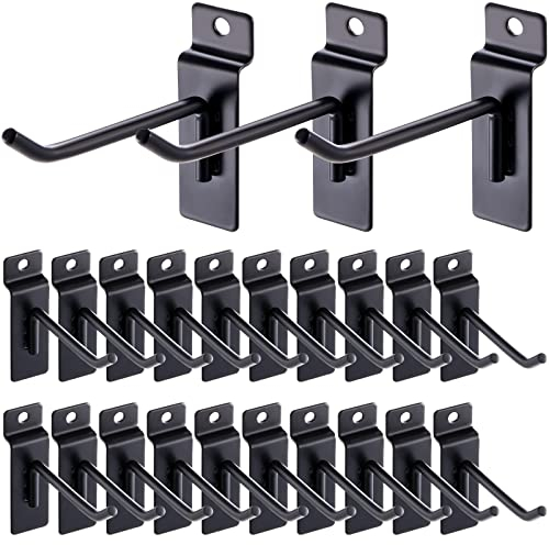 Chumia Slatwall Haken, 10,2 cm, schwarz, Edelstahl, zum Aufhängen, Paneelhaken, Lamellenwandaufhänger, strapazierfähig, für Garage, Geschäft, Einzelhandel, Display-Stecktafel, Gitterwand, 5,6 mm