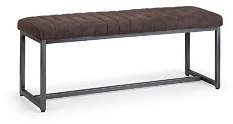 Julian Bowen Brooklyn Upholstered Bench - Grey/Gunmetal Benches