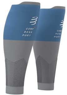 COMPRESSPORT R2v2 Paire de mollets unisexe pour adulte Bleu Pacifique/alliage (multicolore) 30-34 cm