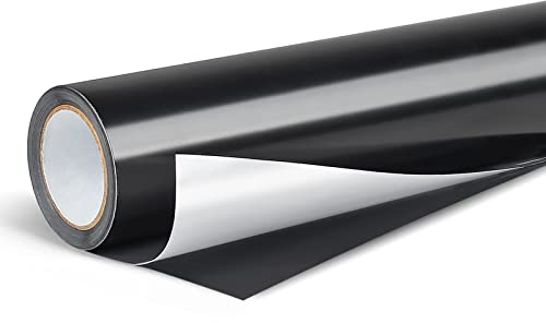 Lya Vinyl Glänzend Schwarz Plotterfolie Vinyl -30,5 x 500 cm PET Vinylfolie Plotter für Cricut, Hohe Qualität Schwarz Plotterfolie Vinyl für Party Dekoration, Aufkleber, Craft Cutter