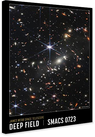 Deep Field James Webb Space Telescope NASA Space Art Moderne Wandkunst eingewickelte, gerahmte Leinwandkunst verschiedene Größen (A1 81 cm x 61 cm)