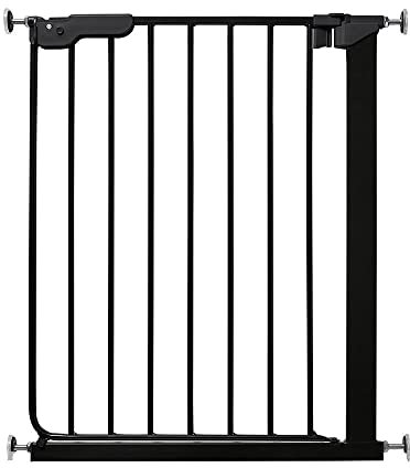 Safetots Puerta de Seguridad Súper Estrecha para Bebés, 60,5cm - 66,5cm, Negra, Barrera de Seguridad Infantil, Puerta para Escaleras para Niños Pequeños