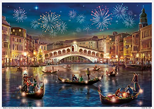 Richard Sellmer Verlag Adventskalender mit Glitzer Venedig