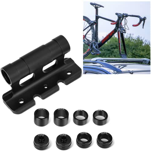 Rikmody Bike Fork Mount, Bicycle Fork Mount Truck Block, Bike Car Roof Rack Carrier, Quick Release Thru Axle Fitments, 8 Removable Fittings M100×5/100×12/100×15/110×15mm, Travel Transporting Bicycle