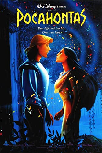 Pocahontas Poster A0 - Filmkunstposter in verschiedenen Größen für Wohn- oder Schlafzimmerideen. Randlose Kultfilmbilder, klassische ikonische 70er, 80er, 90er Jahre, Vintage-Retro-Wanddekoration, Bi