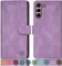 SUANPOT Cover per Samsung Galaxy S21 Blocco RFID Portafoglio Slot CarteSupporto Cellulare Magnetica custodia Pelle Sintetica Cover per Samsung Galaxy S21 Viola Lilla