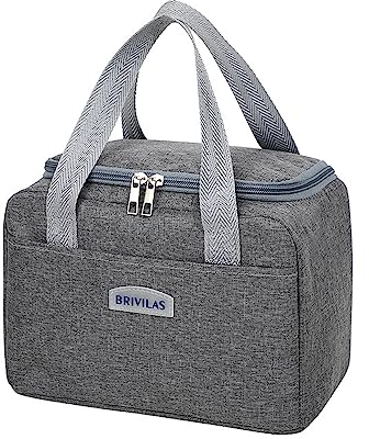 Insulated Lunch Bag Tote Bag for Women Wide Open Insulated Cooler Bag Water-Resistant Thermal Leak-Proof Lunch Organizer for Men Girls Outdoor Picnic Work (GreySquare)