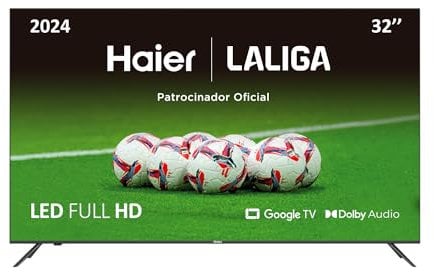 Haier Direct LED Full HD H32K702FG - 32, Smart-TV, HDR, Dolby Audio, Android 11, Smart-TV, Google Assistant, Bluetooth 5.1, DBX TV, HDMI 2.1 x 3, sin Marcos