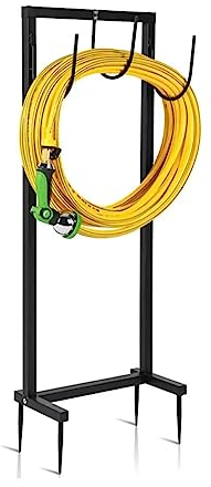 Tauzveok Gartenschlauchhalter Freistehend, Schlauchhalter Für Draußen Garten Terrasse Rasen, Abnehmbarer Robuster Schlauchaufhänger Mit Aufbewahrungskorb,Halterung d