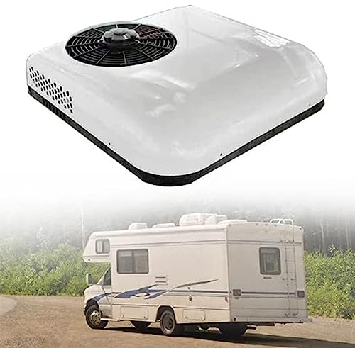 Condizionatore D'aria CC, Condizionatore Aereo per Veicolo, Condizionatore D'aria Intelligente Inverter All-In-One, Adatto per Camper, Camion, Escavatore,12V White