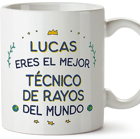 MUGFFINS Tazas Personalizadas para TÉCNICO DE RAYOS hombre - En Español - Mejor del Mundo - 11 oz / 330 ml - Regalo Personalizable original y divertido