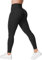 ZAAYO Sport Leggings Damen High Waist Scrunch Butt Gym Leggings Seamless Blickdicht Sporthose für Sport Yoga Fitness Workout Schwarz Medium
