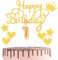 Happy 1st Birthday Cake Topper & Birthday Candle Gold Number 1 Candle for Birthday Cake - 1st Birthday Candles Cake Cupcake Topper Birthday Cake Decorations for Boys Girls Birthday Gold