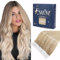 Fshine Echthaar Extensions Tape 40cm 50g 20 Stücke Tape Extensions Echthaar Klebeband in Haarverlängerungen Aschblond bis Bleichblond mit Platinblond Farbe 18 22 60