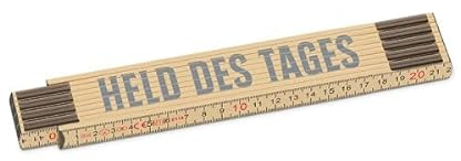 Zollstock Meterstab Holz Gliedermaßstab Geschenk für Dich (Held des Tages)
