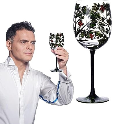 Lnhgh Four Season Wine Glasses,Four Seasons Tree Glassware - Hand Painted Art Wine Glasses, Glassware for White Wine, Red Wine, Cocktails