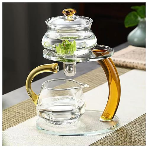 KALWEL Théière magnétique Lazy Kung Fu en verre semi-automatique pour thé Pu-Erh, thé vert, thé noir, thé aux fleurs, jaune