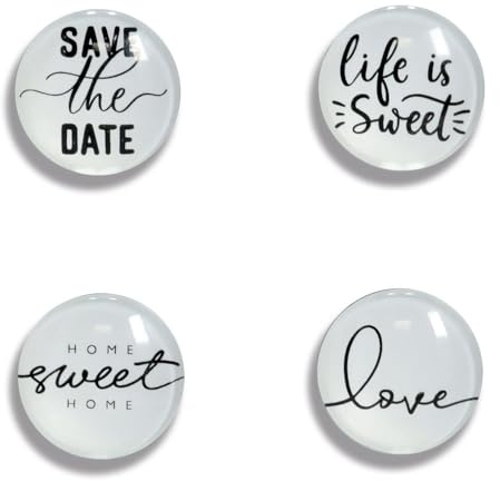Magnet-Set Sprüche, 4-TLG., Kunststoff/Glas