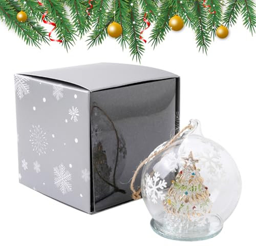 Snowflake Weihnachtsbaum Glasball Anhänger Leuchten Weihnachtsschmuck Glasbaumverzierung Für Familien Urlaub Enthusiasten Hausdekoratoren Geschenk Givers Sammler DIY Dekorateure Party Planer