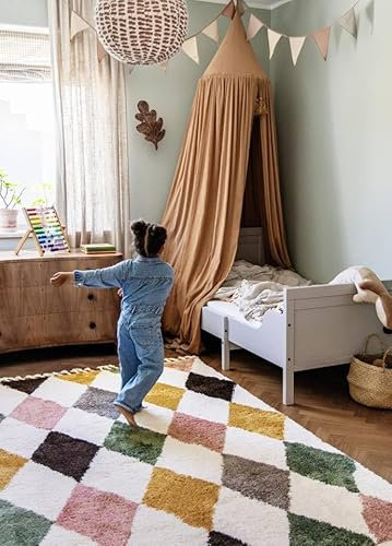 RugVista Jester Teppich, Kinderzimmerteppich, 140 x 200 cm, Rechteckig, Kinderteppich für Kinder, Polypropylene, Spielteppich Babys Junge Mädchen, Keine schädlichen Stoffe, Mehrfarbig