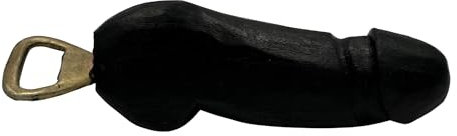 Wooden Bottle Opener, Custom Engraving, Handcrafted, Funny & Party Gift Bottle Opener (Black, 6 inches)