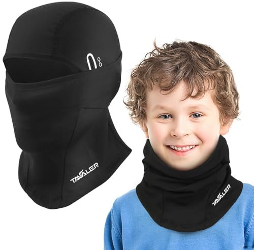Tavaler Sturmhaube Winter Fahrrad/Motorrad Herren/Damen/Kinder Balaclava Gesichtshaube Winddicht Warm Skimaske (DE/NL/SE/PL, Numerisch, 44, 52, Klein, Schwarz)