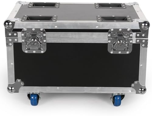 DELIBANG Flightcase mit Rollen Transportcase-auf 200W 18 LED Par Scheinwerfer RGBW für 4 Stück-LED Par Strahler，Hartschale/Leder/Baumwolle Futter/62,5 x 41 x 45,5 cm für Party Club Bar Hochzeit